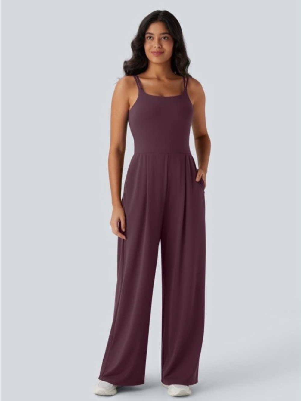 HALARA Wide-Leg Jumpsuit in Plum